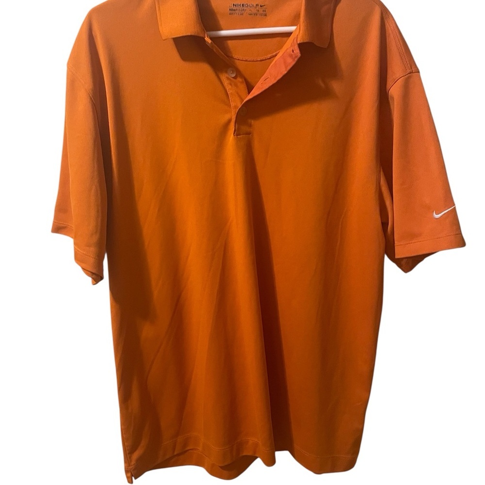 Nike Golf Polo Shirt Solid Fit Dry Performance Short Sleeve Mens X-Large Orange